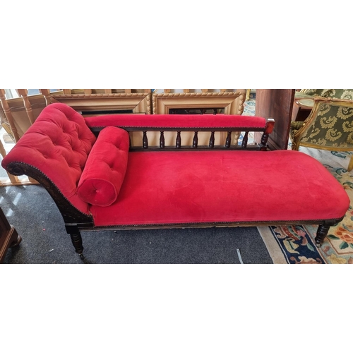 58 - Edwardian Button Back Chaise Lounge