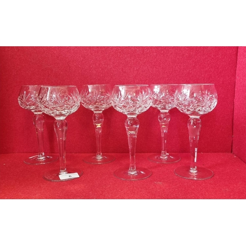 6 - Set of Six crystal glasses