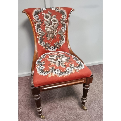 61 - Victorian Mahogany Beaded Occasional Chair