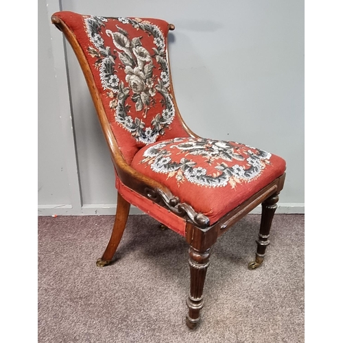 61 - Victorian Mahogany Beaded Occasional Chair