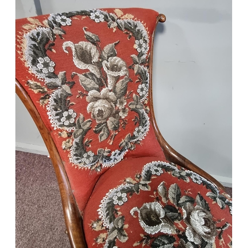 61 - Victorian Mahogany Beaded Occasional Chair