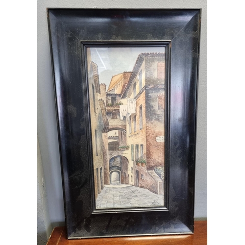 63 - Framed Watercolour Street Scene