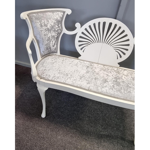 65 - White Framed Two Seater Occasional Settee