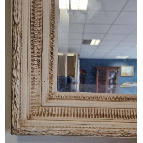 70 - Pair of Cream Framed Bevelled Wall Mirrors