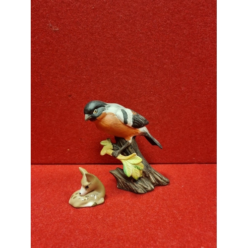 231 - Blue Finch Ornament and Szeiler Small Deer Ornament