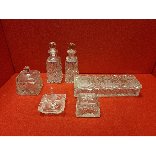 239 - Collection of Six Cut Glass Dressing Table pieces