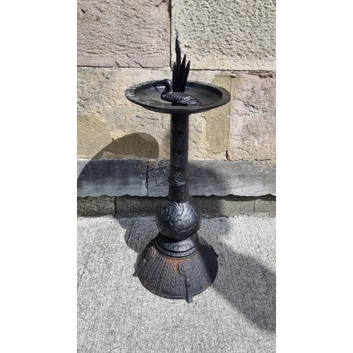 285 - Black Bird Bath on Pedestal Stand