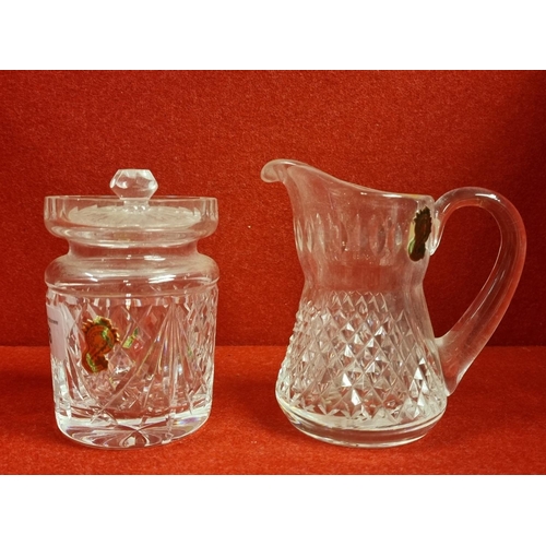 256 - Waterford Crystal Honey Pot and Milk Jug