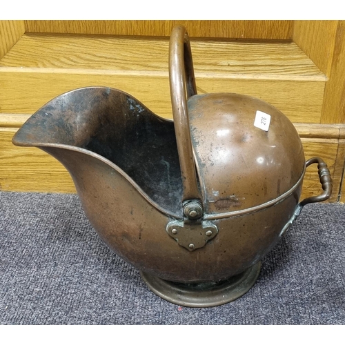 276 - Copper Coal Bucket with copper handle