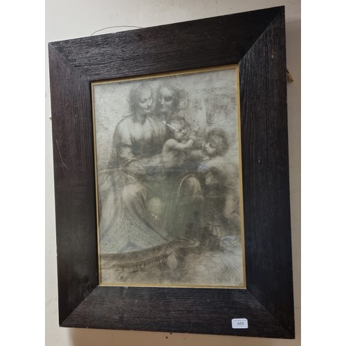 489 - Oak Framed Da Vinci Print