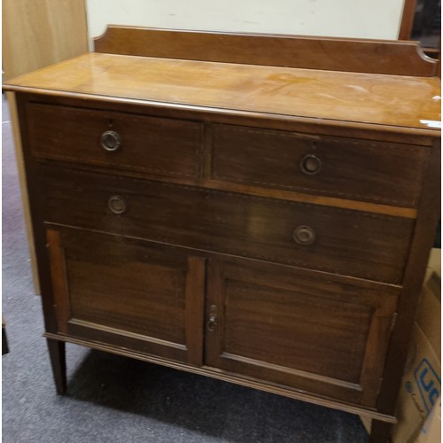 488 - Mahogany Press, 3 Drawer and 2 Door Cupboard