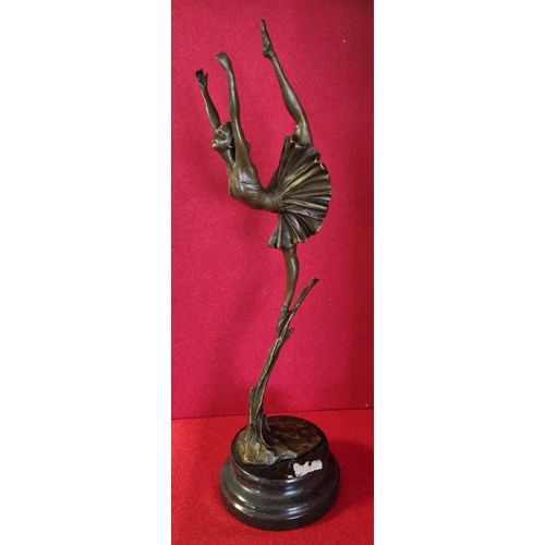 607 - Art Deco Style Bronze Dancing Lady