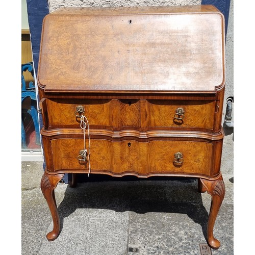 88 - George III Style Burr Walnut Fall Front Bureau

Width 74cm  height 103cm  depth 43cm