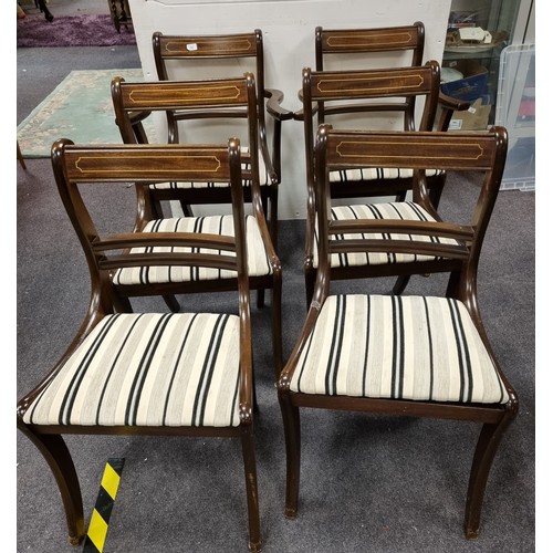 707 - Set of 6x Mahogany Dining Room Chairs Comprising of 4 Chairs and 2 Carvers