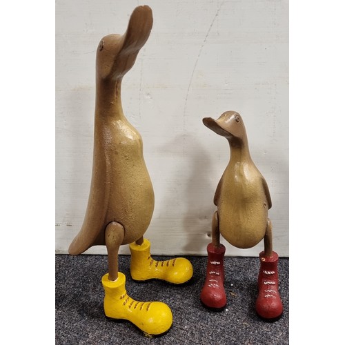 849 - Pair Cast Iron Garden Ornaments (Ducks) tallest 34cm