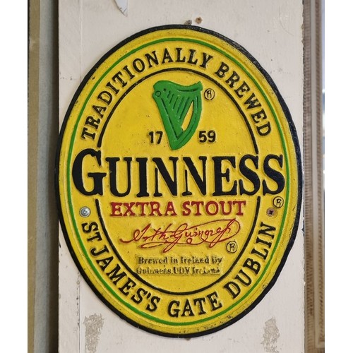 854 - Guinness Yellow Label Cast Iron Sign