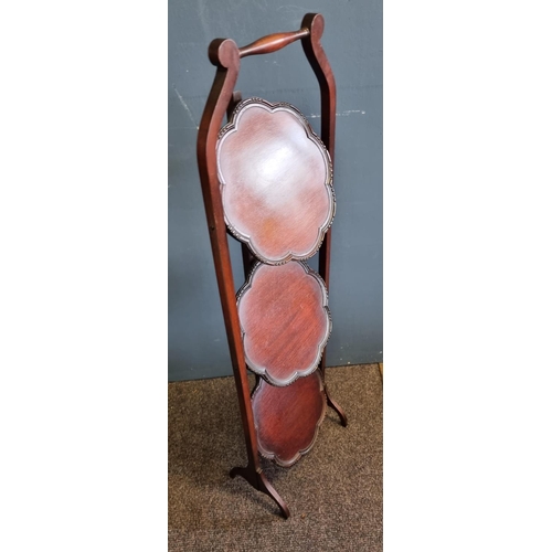 2 - Mahogany three Tier Folding Cake Stand