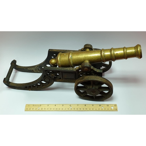 15 - Small Brass Canon, Length 46cm