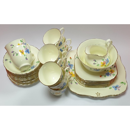 20 - Large Quantity of Hand Painted Tuscan China 35pcs Set