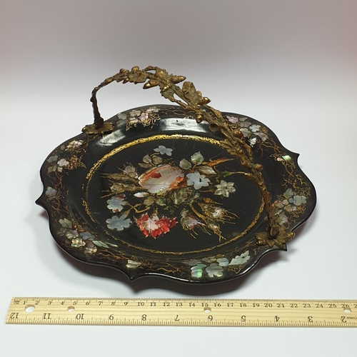 59 - Japanese Lacquered Lidded Box & Papier Mache Dish