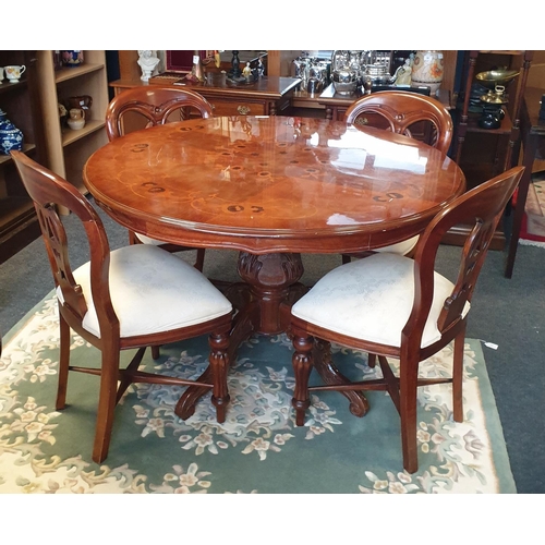 70 - Reproduction Italian Style Dining Table & Four balloon chairs, Diameter 118cm