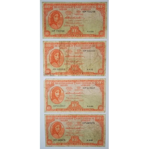 627 - 4 x 10 Shillings Irish Notes, Lady Lavery