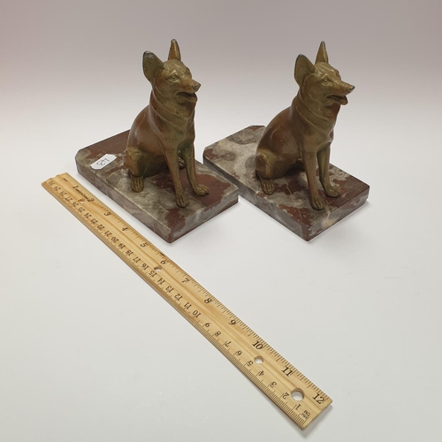 11 - Pair Dogs on Marble Bases