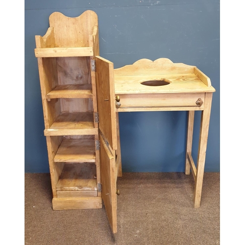 15 - Pine Wash Stand & Pine Two-Door Cabinet