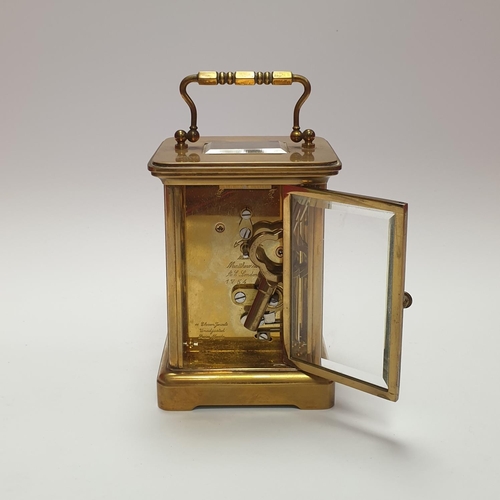 22 - Late 20th century Matthew Norman Brass Carriage Clock with Key
