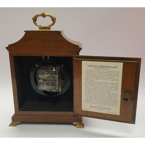 26 - Elliott Transistor Walnut Cased Brass-Faced Mantel Clock