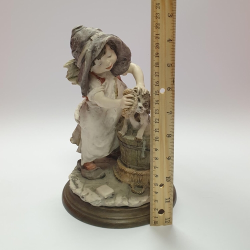 27 - Girl Bathing Dog Figure