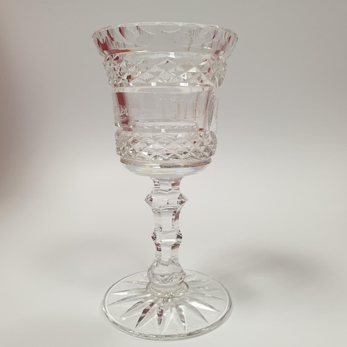 39 - Waterford Crystal Engraved Goblet / Trophy