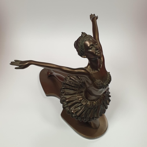 40 - Bronze-Style Ballerina Figure, H:24 x W:27cm
