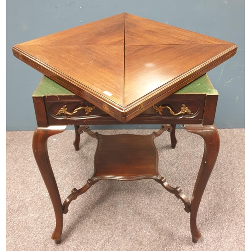 53 - Envelope Four-Leaf Fold-Over Card Table with One Drawer 

H:73 x W:57 x D:57cm (79 x 79cm extended)
