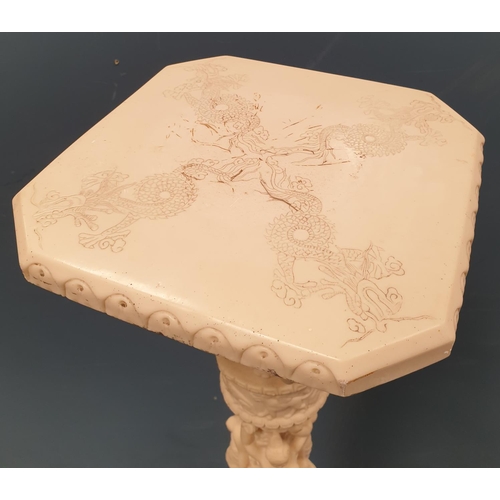 111 - Oriental Carved Plant Stand, Height 100cm