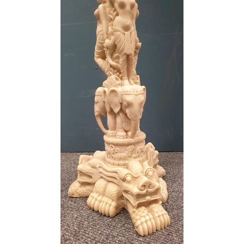 111 - Oriental Carved Plant Stand, Height 100cm