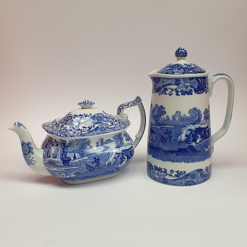 56 - Copeland Spode Teapot & Coffee Pot and Pair of Ironstone Vases