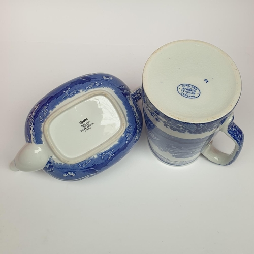 56 - Copeland Spode Teapot & Coffee Pot and Pair of Ironstone Vases