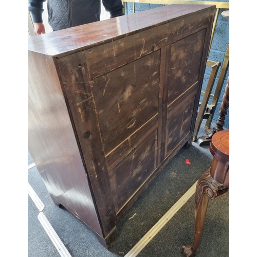 17 - Georgian Inlaid Mahogany Fall Front Bureau, H:109 x W:114 x D:53cm