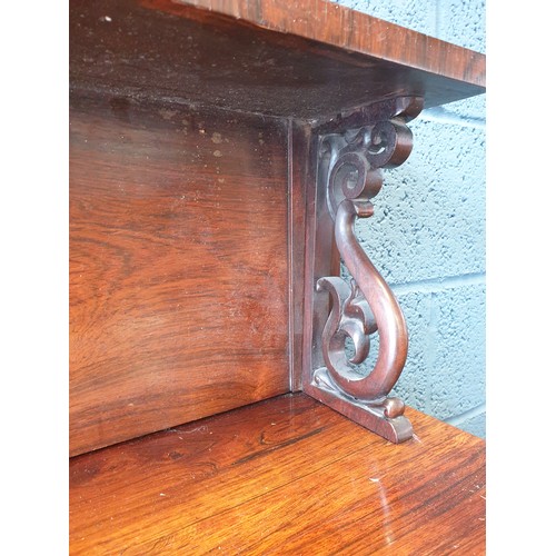 18 - Victorian Rosewood Sideboard with Carved Detail, H:95/125 x W:112 x D:44cm