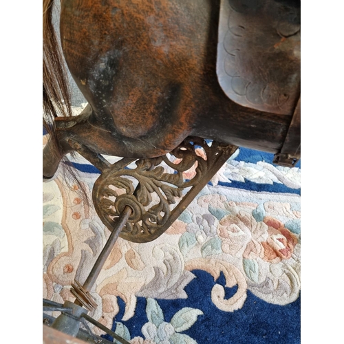 26 - Tricycle, Carved Horse. H:85 x W:90 x D:63cm