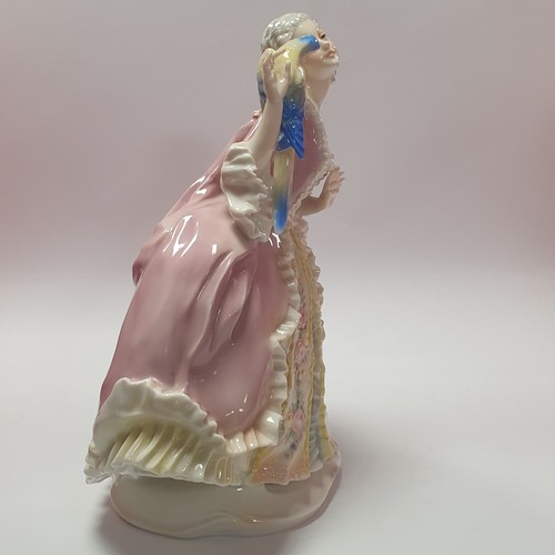 52 - Continental Porcelain Figure - Woman with Parrot, Height 30cm