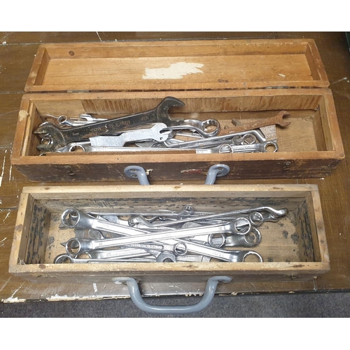 75 - Vintage Tool Boxes with Assorted Wrenches