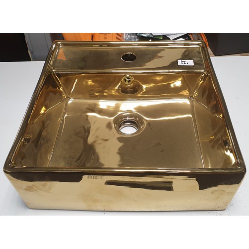 361 - Gold Coloured Sink approx 41.5cm x 41.5cm