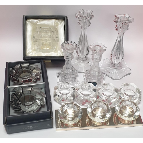 65 - Collection of Newbridge Glass Candleholders