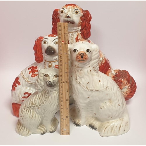 85 - Four Staffordshire Dogs, Tallest 33cm