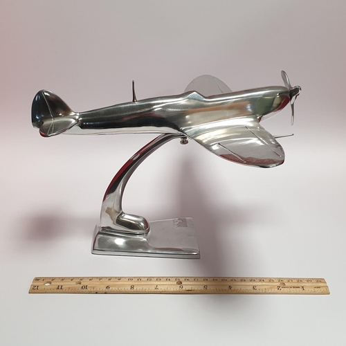 121 - Chrome Model of Spitfire Plane