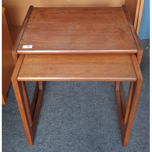 52 - G-Plan MidCentury Nest of Two Tables, H:49 x W:54 x D:43cm