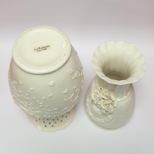 145 - Two Staffordshire Porcelain Vases, Tallest 28cm