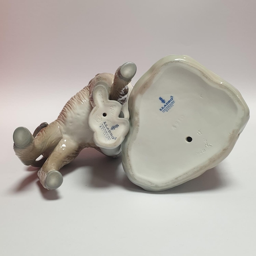 154 - Two Lladro Figures, Boy with Donkey & Girl with Puppy. Height 22cm